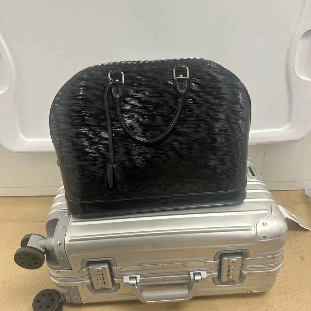Louis Vuitton Black Textured Dome Satchel